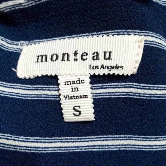 Dark Blue and White Sleeveless Striped Dress Size Small --- - Picture 3 of 5